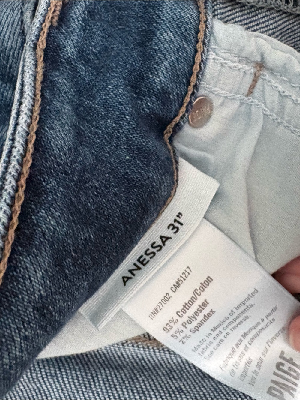PAIGE Dark Blue Wide-Leg Jeans with Raw Hem - Picture 3 of 4